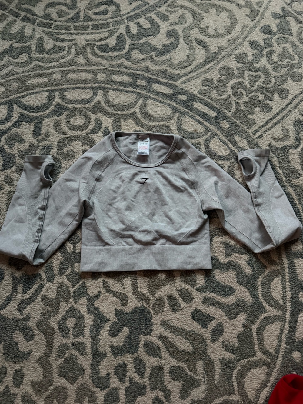 Gymshark Light Gray Long Sleeve Crop